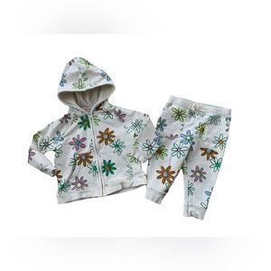 Angel Dear Size 6-12 Months Daisy Hoodie and Sweatpants Organic Sweat Set